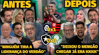 🚨ANTES E DEPOIS DO JOGO ABERTO APÓS VITORIA DO MENGÃO E PIPOCADA DO PALMEIRAS! SEGUE O LIDER!