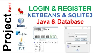 Java Project Login and registration NetBeans with SQLite3 Database Connect to database Part 1