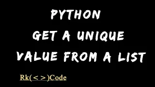 Get unique values from a list