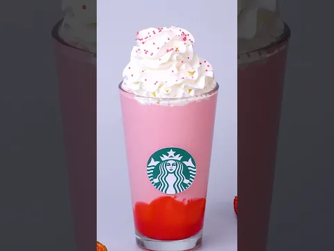 Starbucks 🍓 Strawberry & Blueberry 💙 Whipped Milkshake #drink #shorts
