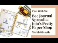 PLAN WITH ME BEE THEMED JOURNAL SPREAD JOJOS PRETTY PAPER SHOP BIG HAPPY PLANNER MAR 8-14