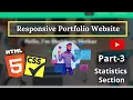 Responsive Portfolio Website Animated Number Counter Skills Bar Section HTML CSS JS Part - 3