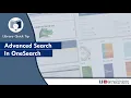 Advanced Search in OneSearch