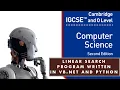 Linear search text animation program for Levels computer science written in vb net and python