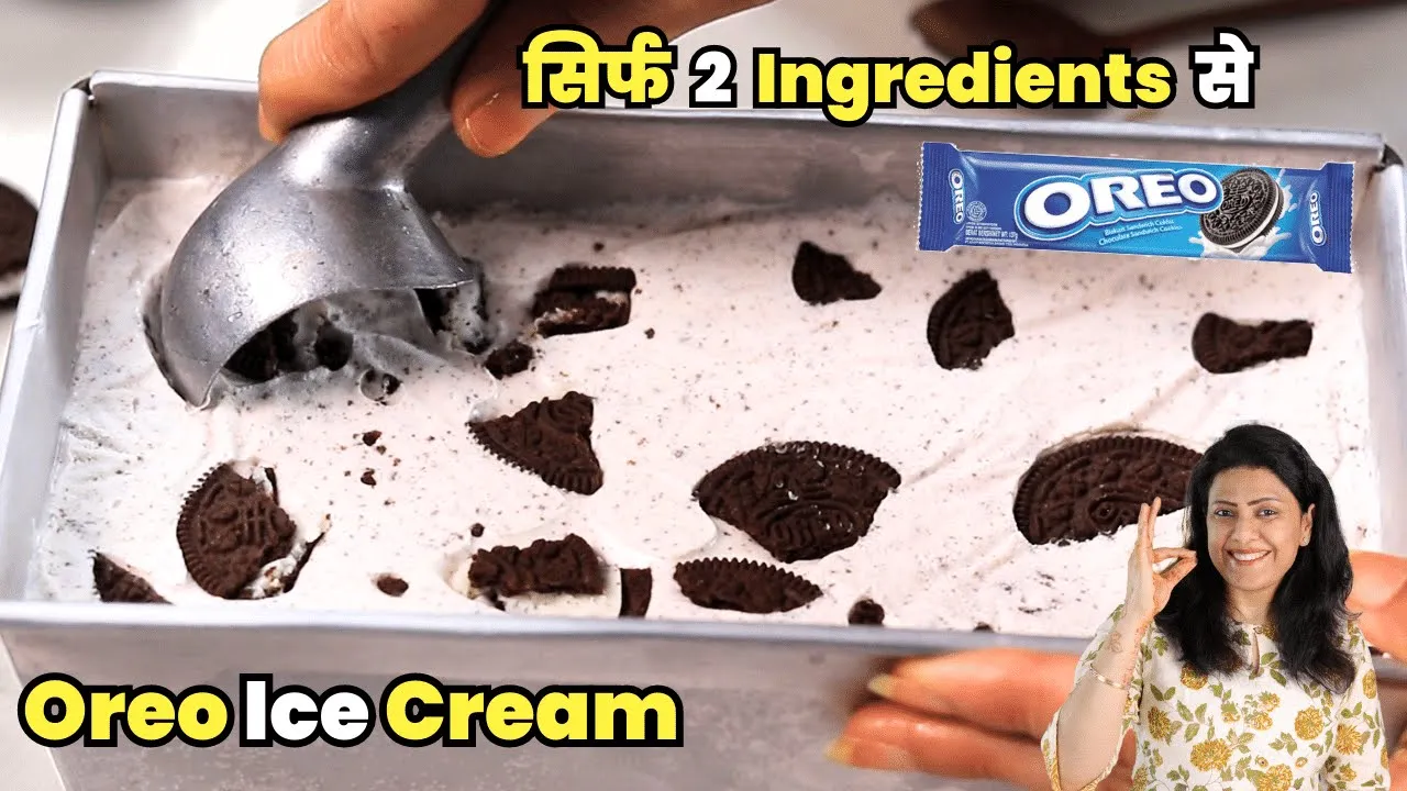 2 Ingredients Oreo Ice Cream           Easy Ice Cream Recipe   MintsRecipes