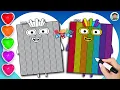 Numberblock 7000 Coloring for Kids and Toddlers - Easy Step-by-Step Drawing