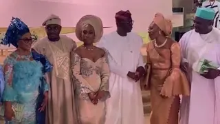 sanwoolu attends billionaire modupe alakija son s wedding in lagos