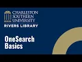 Using OneSearch Basics