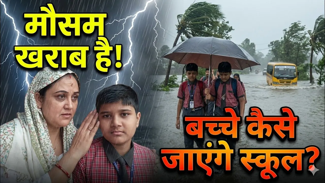 आज मौसम बहुत ज्यादा खराब है बच्चे कैसे जाएंगे स्कूल #vlog #vlogvideo #vlogindia #dailyvlog #daily poster