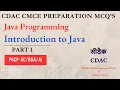 CDAC PGCP- AI Java Programming CMCE Preparation MCQ s Introduction to Java Part 1