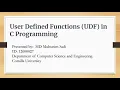User Defined Function in C Programming