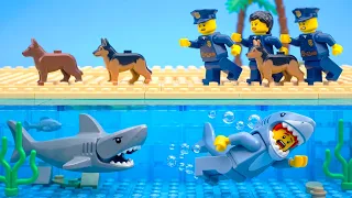 Crazy Shark Trick That Fooled LEGO City Police | LEGO Land | Lego Stop Motion