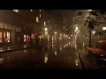 Lagu Sfeer in de stad van de regenachtige nacht – Regengeluiden en nachtelijke straatverlichting | 8 uur