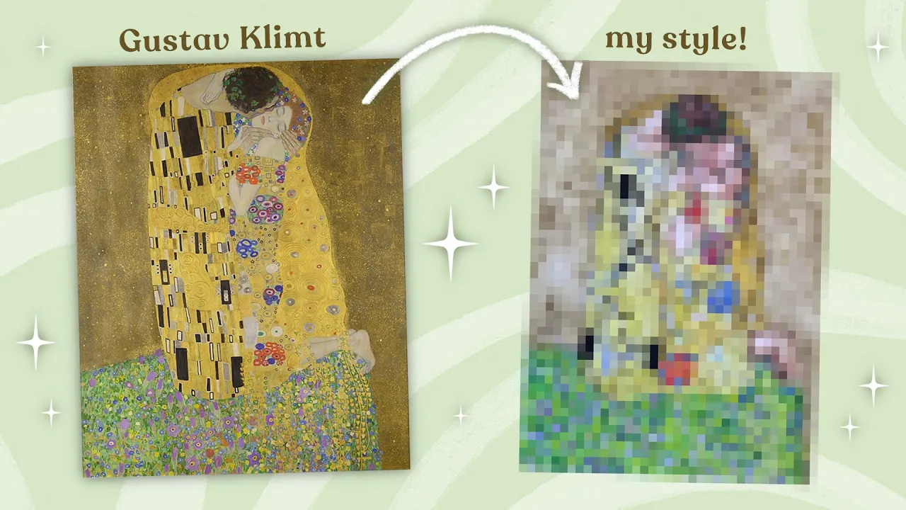 Redrawing 'The Kiss' In My Style! // Gustav Klimt Art History & Repaint