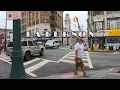Walking downtown Paterson NJ Main St Market St fish market and train station 4K