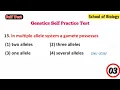 Genetics mcq - Self Practice Test