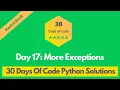 HackerRank Day 17 More Exceptions problem solution in Python 30 Days Of Code problems solutions