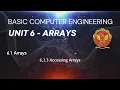 6 1 3 Accessing Arrays Unit 6 BT-205 C Programming BASIC COMPUTER ENGINEERING RGPV