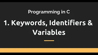 Keywords Identifiers and Variables