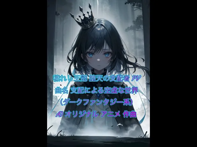 AI オリジナル アニメ 作曲 穢れし王冠 堕天の支配者 PV曲名 支配による空虚な世界(ダークファンタジー系)