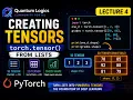 Creating Tensors from Python Lists - 1D 2D Tensors in PyTorch