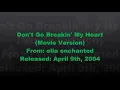 Don't Go Breakin' My Heart - Ella Enchanted (Movie Version - Audio)