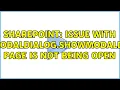 Sharepoint Issue with SP UI ModalDialog showModalDialog Page is not being open