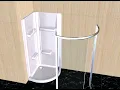 OVE MAIA Corner Shower Base Door Acrylic Wall Panel Installation V02