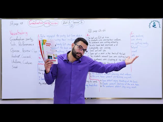 ⁣مادة اللغة الإنكليزية للصف الثالث المتوسط ،الوحدة الخامسة : الدرس الخامس