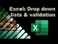 Excel Drop down lists validation to pre-empt errors