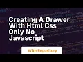 Creating a drawer with html css only no javascript