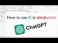 How to use AI in SolidWorks ChatGPT