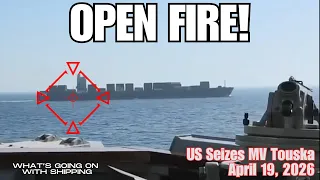 us opens fire disables u0026 seizes an iranian ship attempting to break the blockade 19 april 2026
