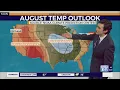 Weather forecast Seasonable temperatures to start the month of August