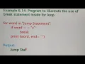 Jump Statements in Python - break continue pass with example and demo A Jaya Mabel Rani