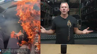 CAR CATCHES ON FIRE WHILE IN MOTION!!!!! JP REACTS!!