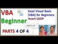 Parts 4 Excel Visual Basic VBA for Beginners Insert LOOP VBA Beginner excel Microsoft excel