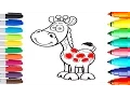 Learn how to draw and color a Giraffe Colouring pages for children