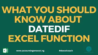 HOW THE DATEDIF EXCEL FUNCTION WORKS