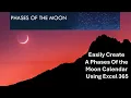 How to Create a Moon Phase Calendar in Excel