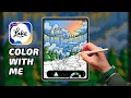 Color With Me a Fantasy Landscape - STEP BY STEP
