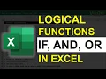 Excel Logical Functions - IF AND OR