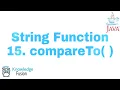 String Function - compareTo Method JAVA Programming ICSE