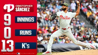 Cristopher Sanchez strikes out 13 BATTERS during his COMPLETE GAME SHUTOUT Career-high in Ks