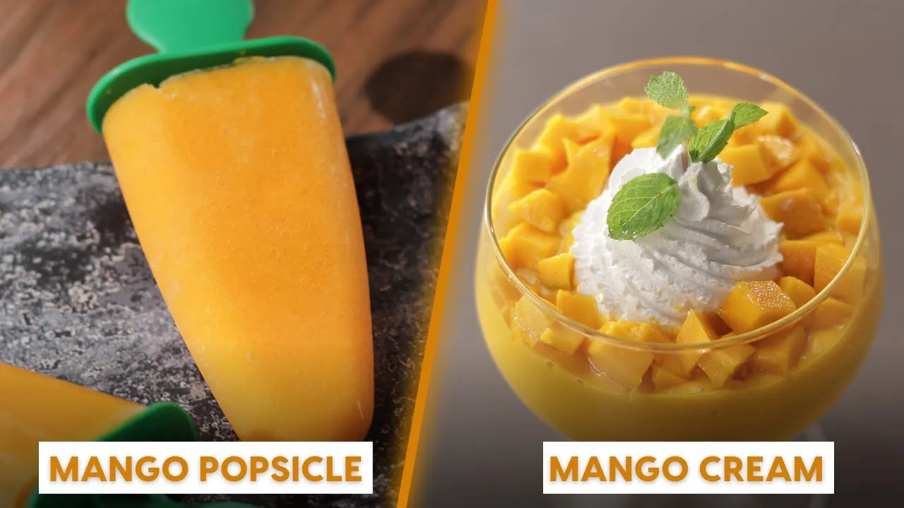 Mango Popsicles  Mango Cream         Mango Recipes   Sanjeev Kapoor Khazana