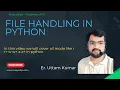 Python File Handling Tutorial for Beginners Read Write Append Files