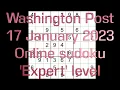 Sudoku solution - Washington Post online sudoku 17 January 2023 Expert level