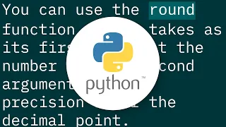 How to round to 2 decimals with Python