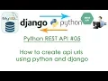 Python REST API How to create api urls using python and django