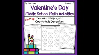 Valentine s Day Middle School Math Worksheets